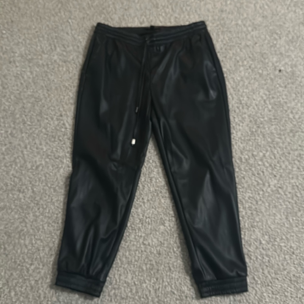 Banana Republic faux leather joggers petite small